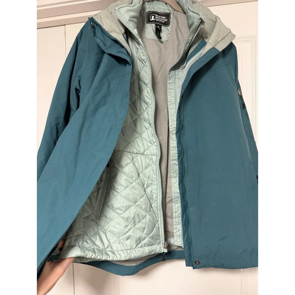 Eastern Mountain Sports, Women's 2 In 1‎ Teal Ski Jacket/Parka, Size Medium